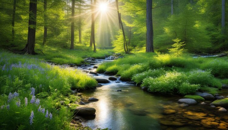 Tranquil Nature Scene Enhancing Mental Health